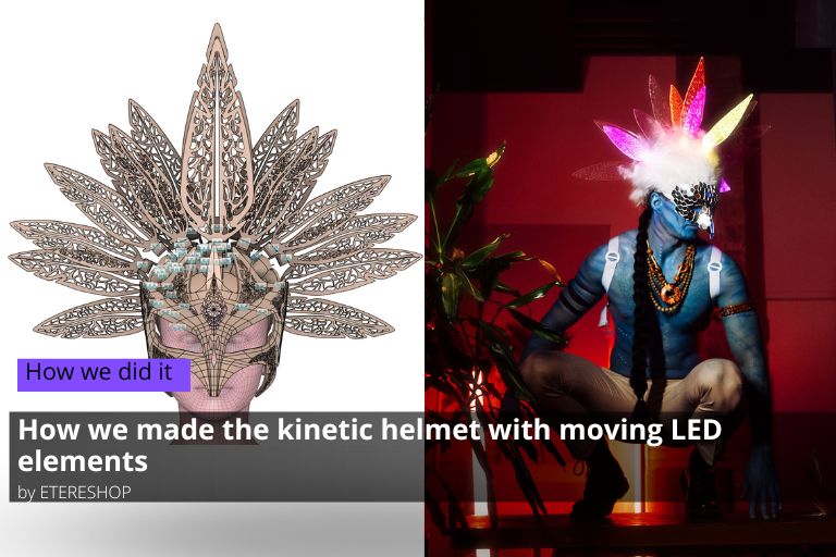 How we made the cosplay light up kinetic helmet with moving LED elements