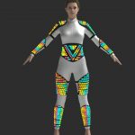 3d model of an acrobatic glowing costume