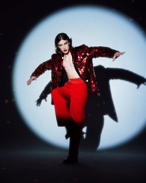 Men Red Sequin Jacket