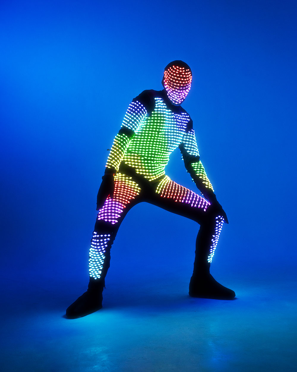 Programmable dance LED light up costume with a mask_ S60 - by ETERESHOP