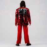 men's red mirror jacket with LEDs