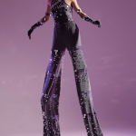 Mirror costume stilt walker Disco Ball front view