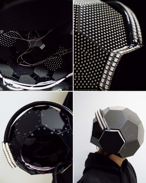 details of the LED helmet