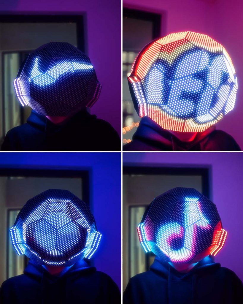 LED Dense Programmable Light up DJ helmet by