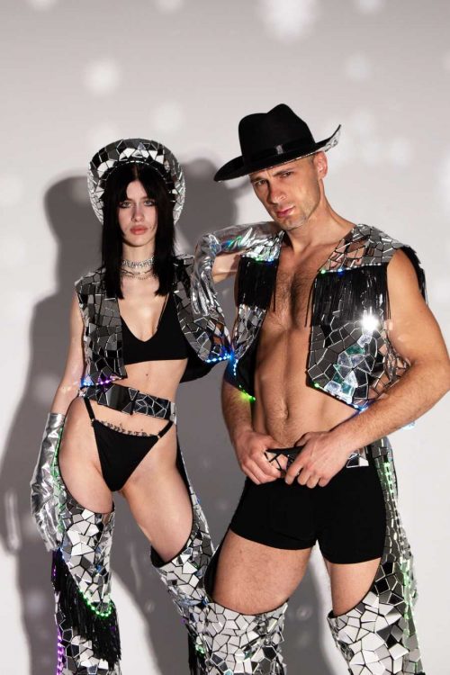 mirror disco ball cowboy collection costume front view