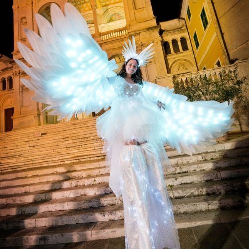 Stilt Walkers in LED Wings suit