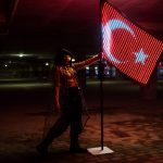 huge flag with LEDs