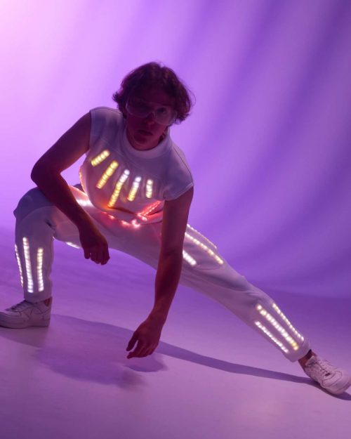 professional gymnast costume with LEDs for men