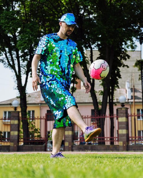 green soccer player costume for the festival
