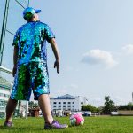 mirror green soccer suit