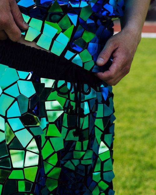 mirrored soccer player costume for the festival