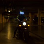 motorcycle helmet with LEDs for festivals