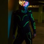 unusual motorcycle helmet with LEDs for party