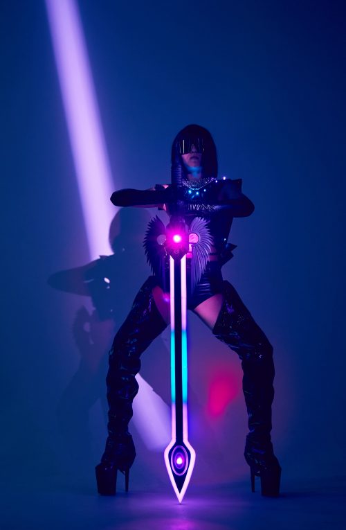 LED sword anime character