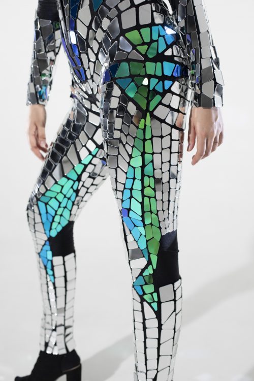 mirrored green women's costume