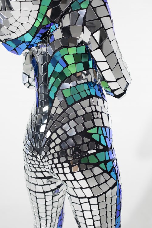 mirrored silver women's costume