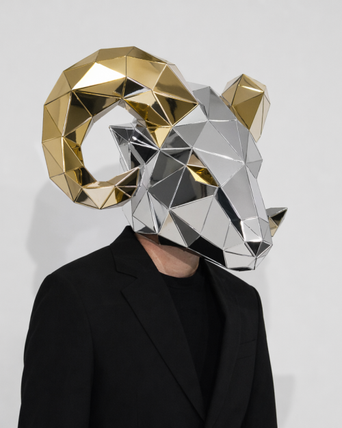 3D Silver and gold Mirror Ram Mask [prototype]